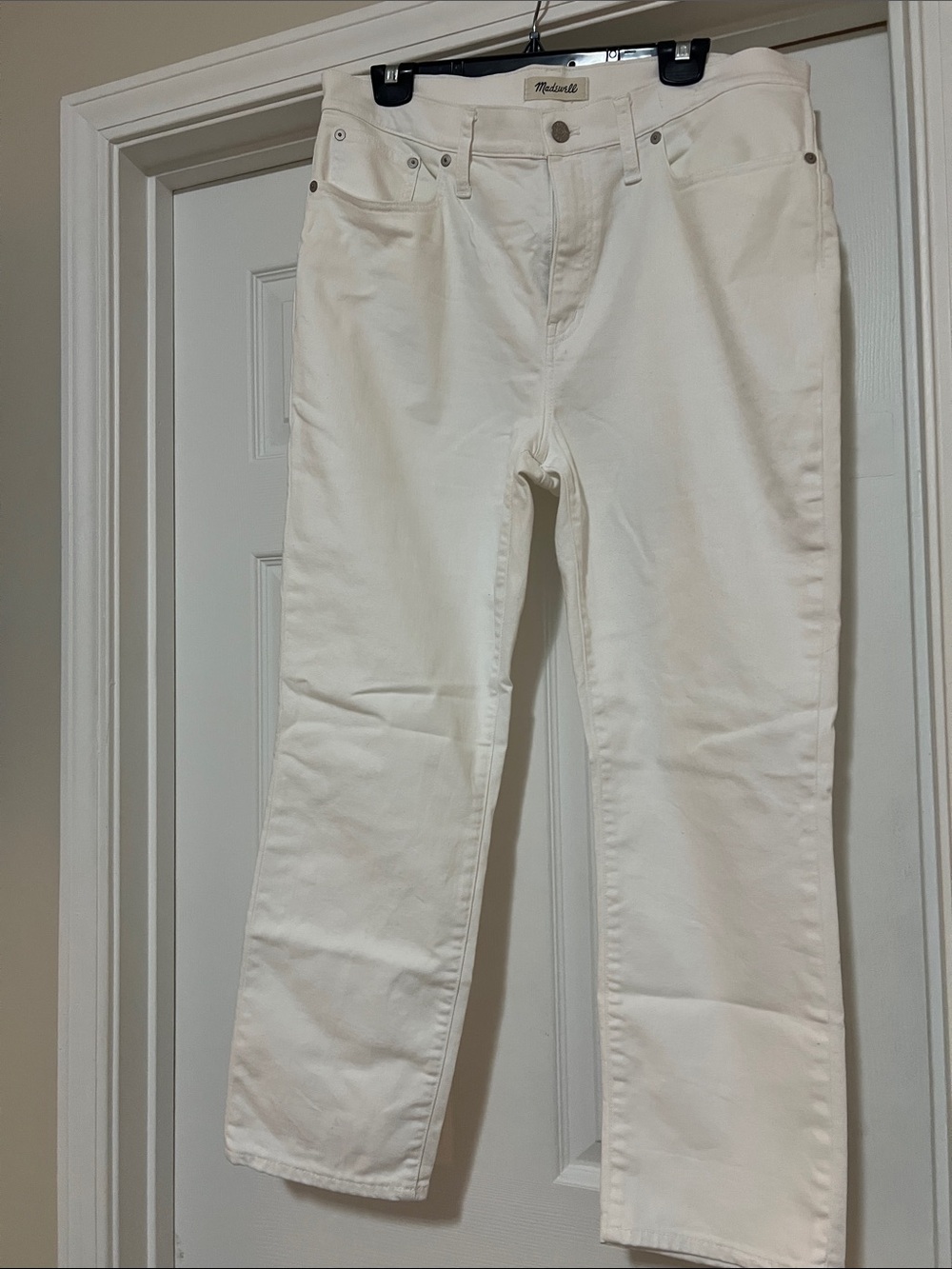 Madewell Straight Crop White Jeans Pants size 32